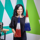 Patriotic Glitter Conical Shaped Metal Table Decor, Asst, 19"H