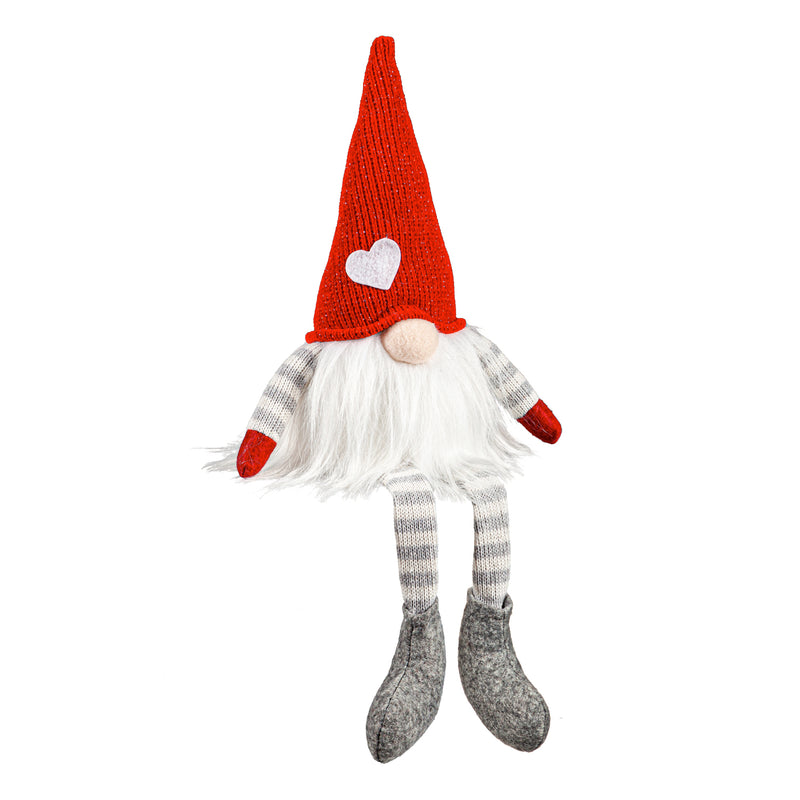 Valentine's Day LED Table Decor Fabric Gnome with Heart Embellished Hat, Asst of 2