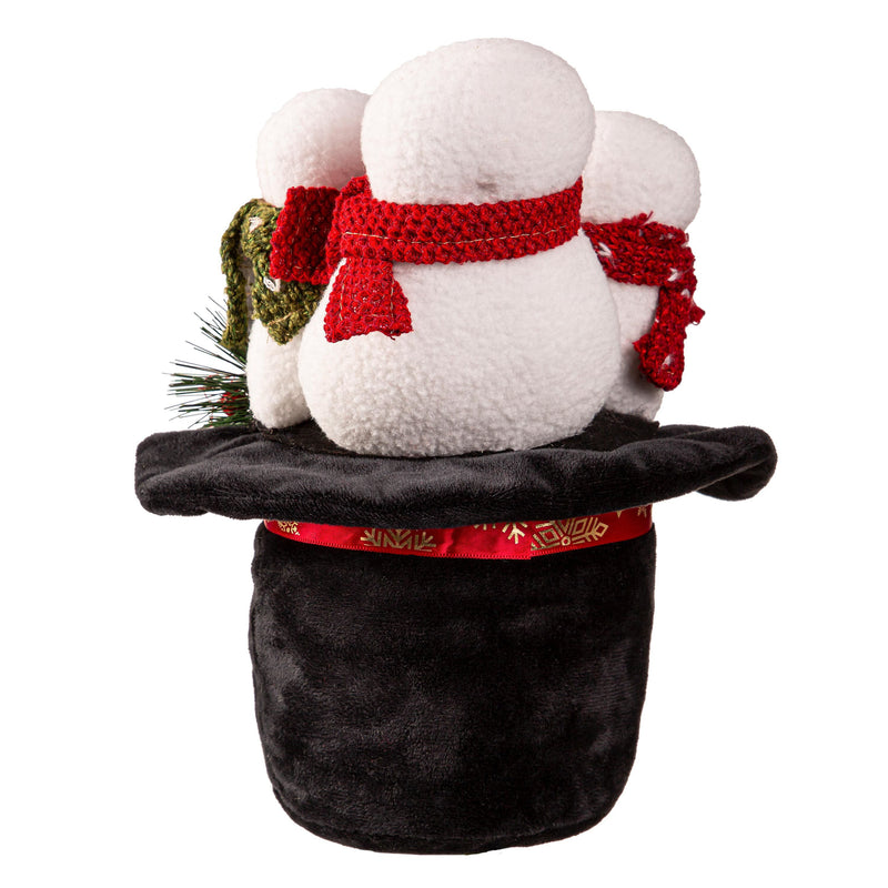 10.25" Fabric Snowmen in Hat Table Décor,8tan466