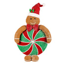 20" Fabric Peppermint Gingerbread Man Table Decor,8tan478