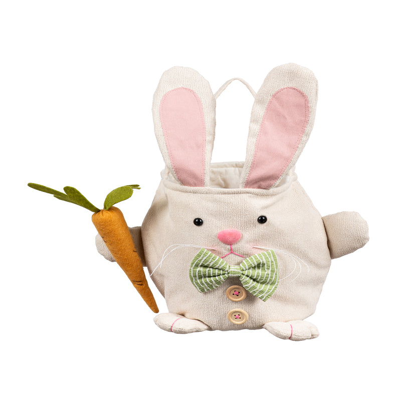 Bunny Fabric Bucket with Bunny Hanging Decor Set