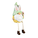 Polyresin Gnome with Bunny Ears and Dangling Legs Table Decor, 2 Asst