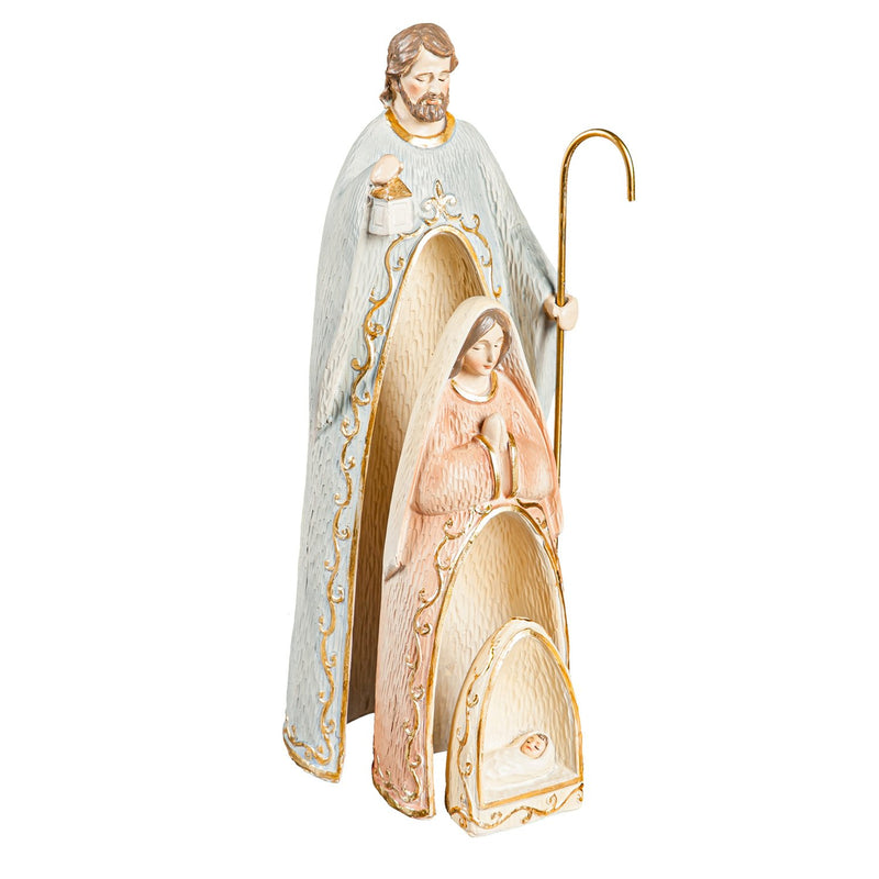 Resin Nativity Nesting Table Decor 3 Piece Set