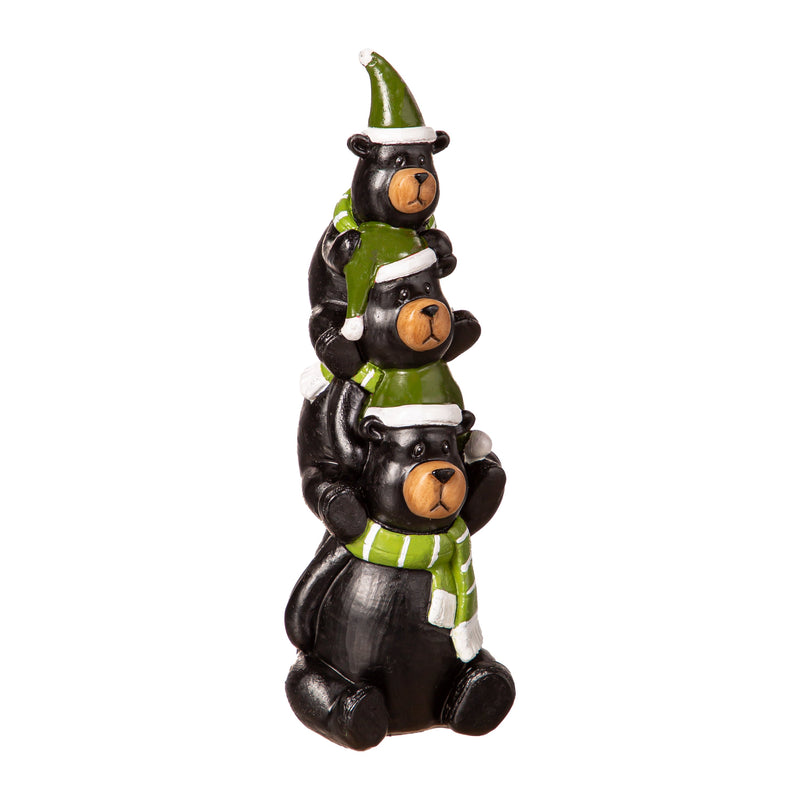 8" Resin Stacked Black Bear Table Decor,8tar720
