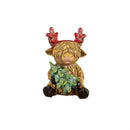 Woodland Storybook Table Décor Holiday Highland Cow Resin, Asst, 4.5"H