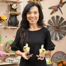 5.5" Resin Yellow Bird with Metal Feet Table Decor, Birds in Blooms,8tar9863b