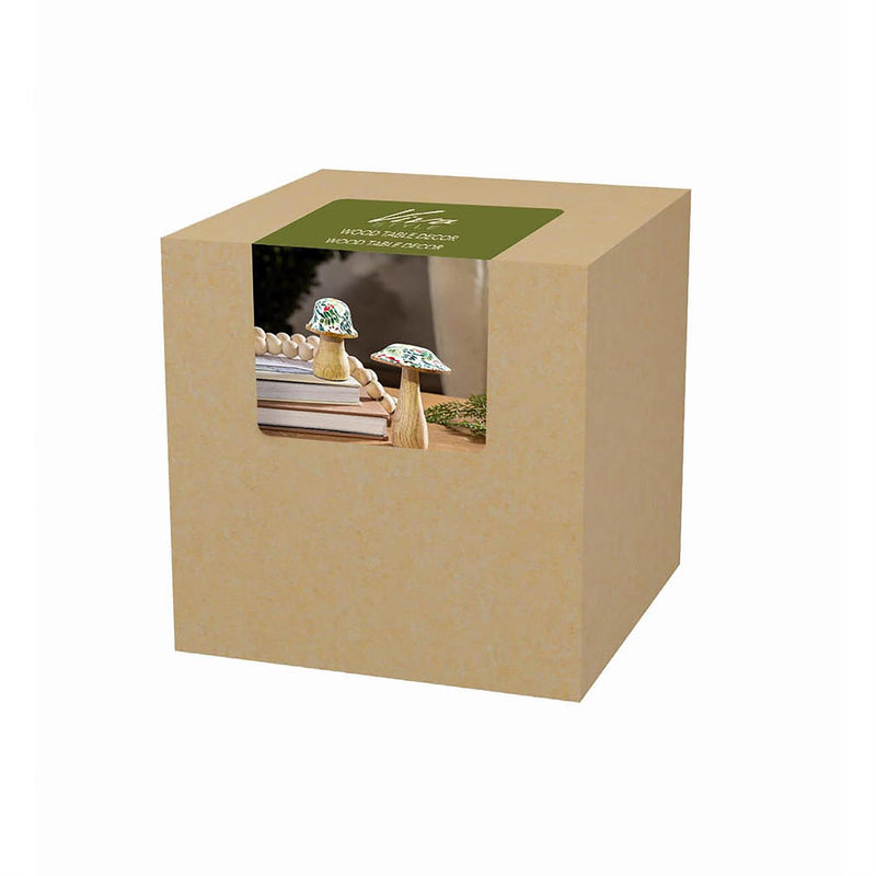 VivaStyle Table Decor, Wood Decor, Festive Foliage Mushroom, Set of 2