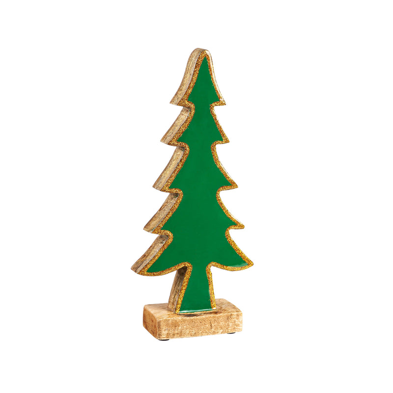 Wood and Resin Tree Table Decor, Set of 3