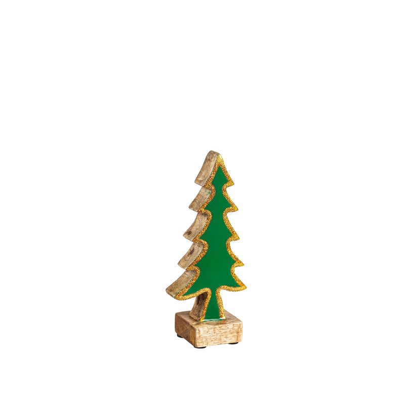 Wood and Resin Tree Table Decor, Set of 3