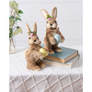 Bunny Blooms Table Decor Natural Fiber Easter Bunny with Egg, Asst of 2