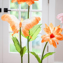 Peony Flowers and Butterfly Paper Artificial Decor, Asst, 55"H