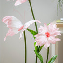 Peony Flowers and Butterfly Paper Artificial Decor, Asst, 55"H