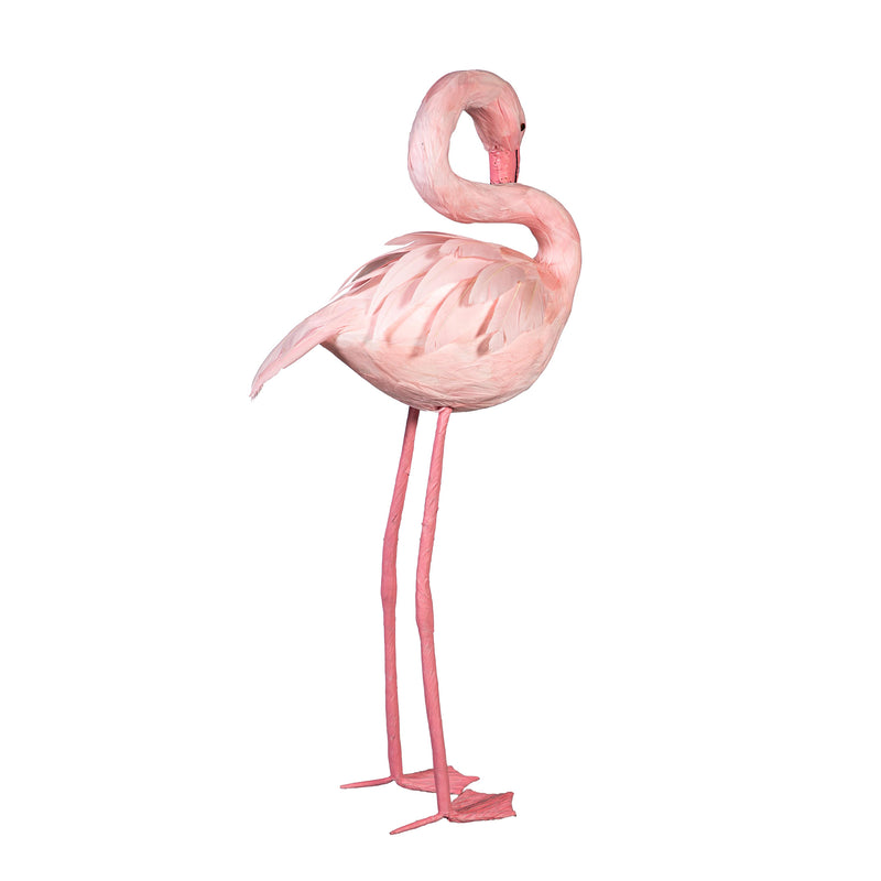 Flamingo Plastic with Feathers Table Decor, 18.5"H