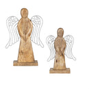 Nativity Table Décor Angel Wood and Metal Set
