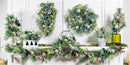 Shades of Green Wreath Artificial with Ornaments,  20"H