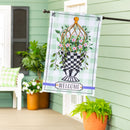 Spring Topiary Applique House Flag