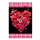 Butterfly Heart Applique House Flag