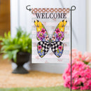Courtly Check Butterfly Applique Garden Flag