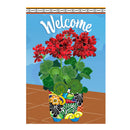 Mexican Pottery With Geraniums Applique Garden Flag