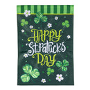 Happy St.Patrick's Day Shamrocks Applique Garden Flag