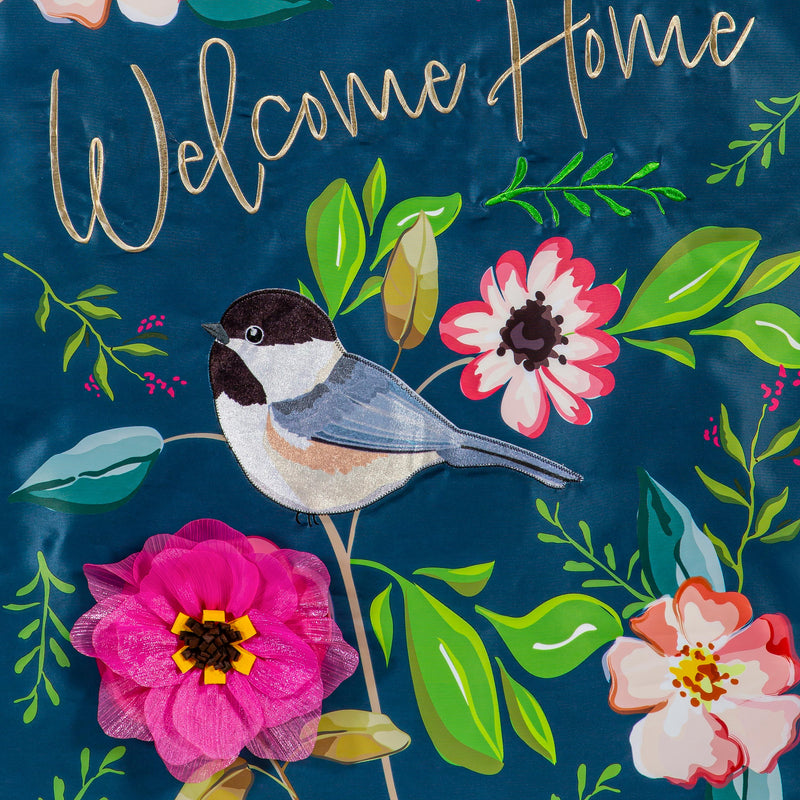 Welcome Home Songbirds Applique Garden Flag