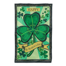 St Patrick's Day Shamrock Applique House Flag