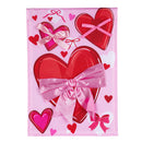 Bows & Hearts Applique Garden Flag