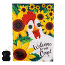 Winky Blinky Welcome To Our Coop Applique Lighted Garden Flag