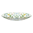 What She Shed Birdbath, Glass Folk Art Floral, 18"