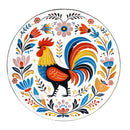 Petal & Plow Birdbath, Glass Folk Art Rooster, 18"