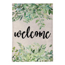 Greenery Welcome Burlap House Flag