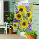 Sunflower Happiness Burlap House Flag