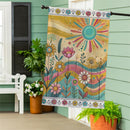 Sunny Field Burlap House Flag