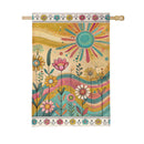 Sunny Field Burlap House Flag