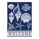 Chinoiserie Seashells Burlap House Flag
