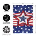 Patriotic Star Power Burlap Garden Flag
