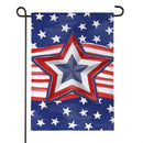 Patriotic Star Power Burlap Garden Flag