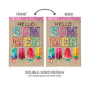 Summer Popsicle Burlap Garden Flag