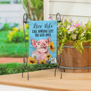 Adventurous Piggie Burlap Garden Flag