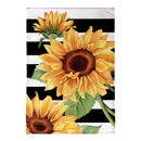 Striped Sunflowers Burlap Garden Flag