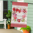 Country Heart Wreath Burlap House Flag