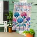 Vintage Hydrangea Burlap House Flag