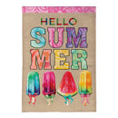 Summer Popsicle Burlap House Flag