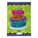 Ric Rac Happy Birthday Cake Burlap House Flag