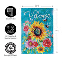 Colorful Summer Blooms Burlap Garden Flag