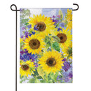 Sunflower Happiness Burlap Garden Flag