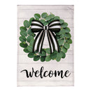 Eucalyptus Leaves Wreath Burlap Garden Flag