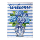 Hydrangea Vase Burlap Garden Flag