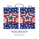 Patriotic Star Power Burlap House Flag