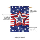 Patriotic Star Power Burlap House Flag